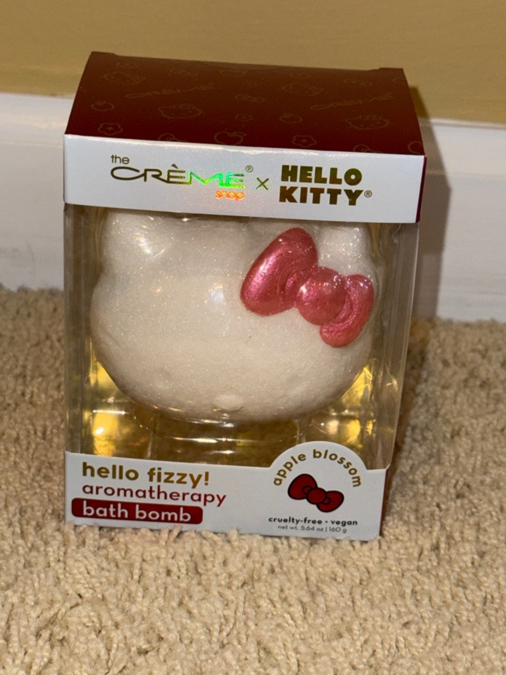 The Crème Shop x Hello Kitty Apple Blossom Bath Bomb - White with Pink Bow